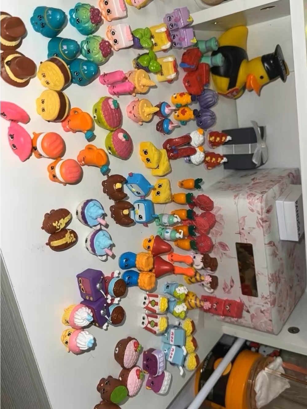 Shopkins Mini Figurine Collection in Pink, Yellow, Blue, Purple & Orange